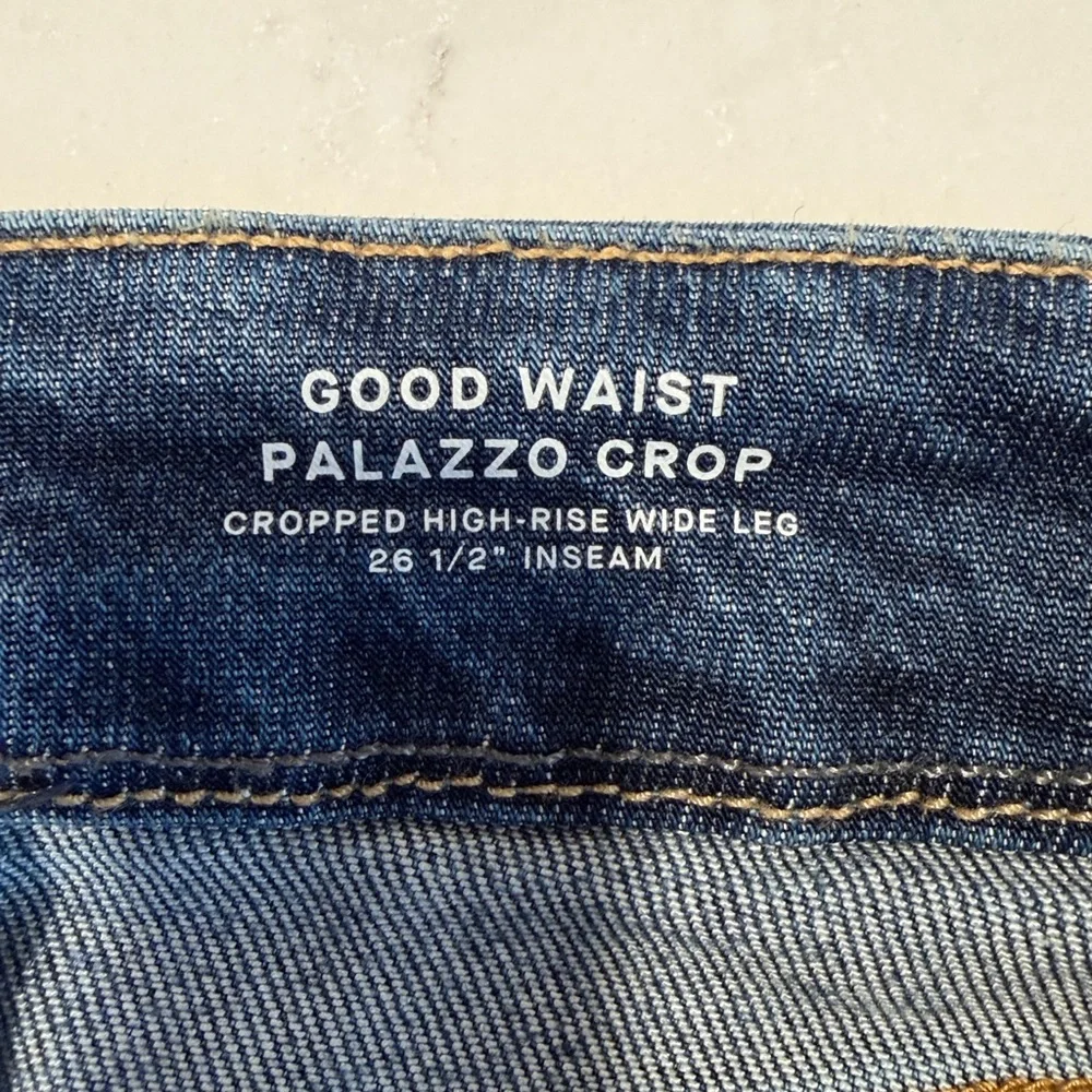 Good American Palazzo Crop Blue Wide Leg Denim - Picture 7 of 10